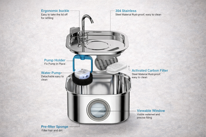 Shrevalo™ Fountain + 4 Replacement Filters